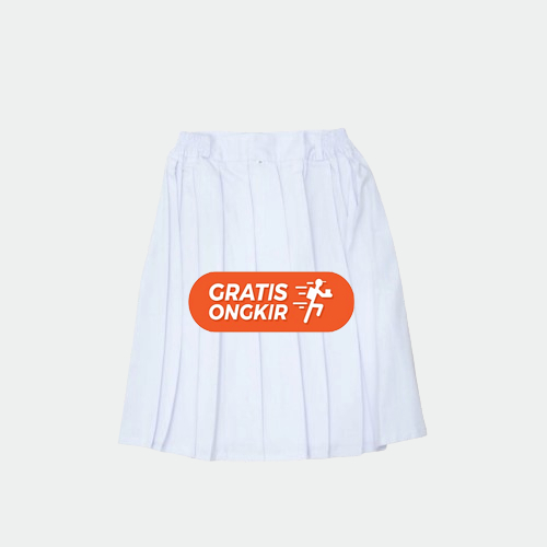 ROK PUTIH PENDEK SD BAWAHAN SERAGAM SEKOLAH ANAK PEREMPUAN BAHAN TEBAL