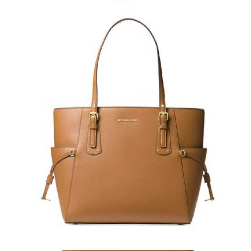 MK VOYAGER EAST WEST CROSSGRAIN LEATHER TOTE