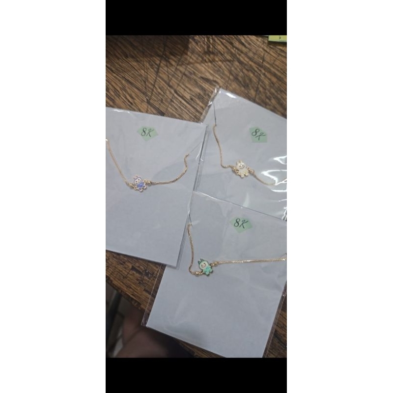 gelang rantai plat anak karakter kartun lucu emas asli 375 8k