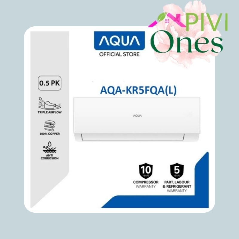 AQUA AC 1/2 PK Standar AQA-KR5FQAL 05FQAL Setengah PK Garansi Resmi Original