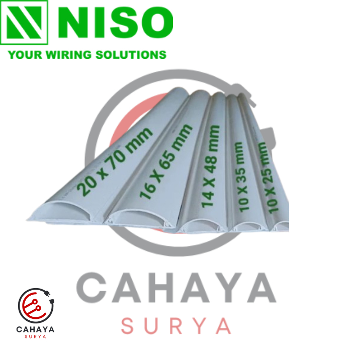 [1M] NISO Kabel Duct Lantai OVAL CURVA 1 Meter/ Pelindung Tutup