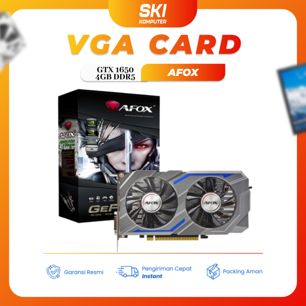 Vga Card Gtx 1650 Afox 4gb Ddr5 Nvidia Geforce Garansi Resmi