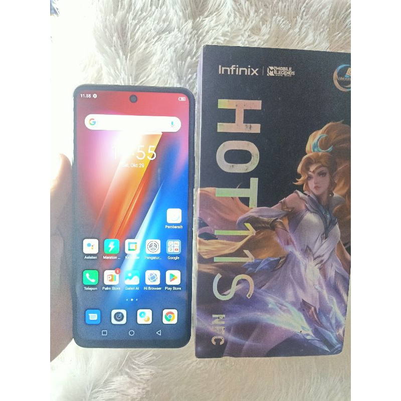 JUAL HP SECOND INFINIX HOT 11S NFC RAM 6+3/128 FULLSET