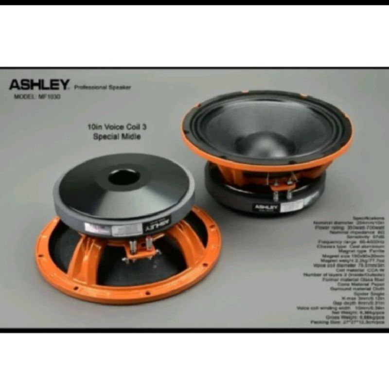 Speaker component Ashley MF1030 spesial middle 10inch original