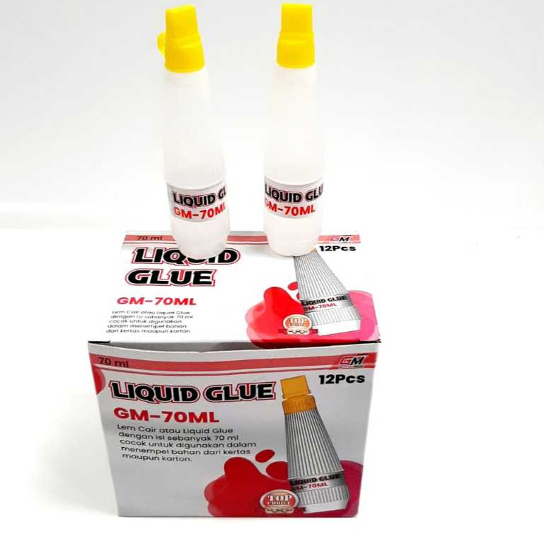 

Harga Grosir (1kotak / 12pcs) Lem GLUE Cair Perekat Serbaguna GM-70ML Original