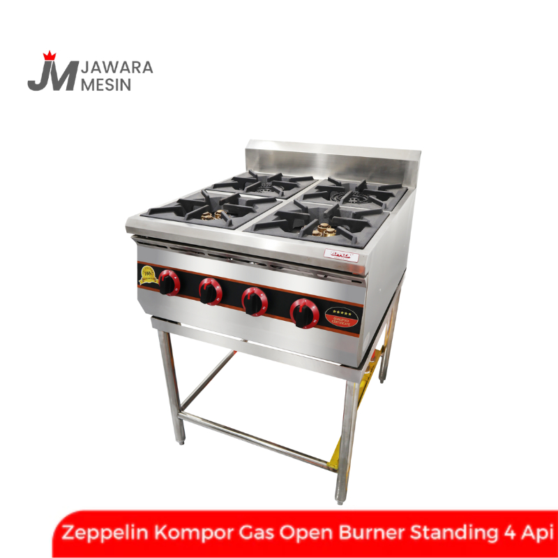 Zeppelin Kompor Gas Open Burner Standing 4 Api