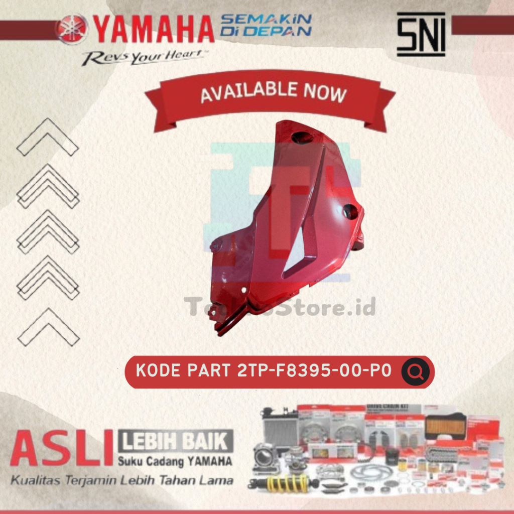 Cover Lower Tutup Under Cowl Kanan Vixion NVL Merah Glossy ORIGINAL YAMAHA 2TP-F8395-00-P0