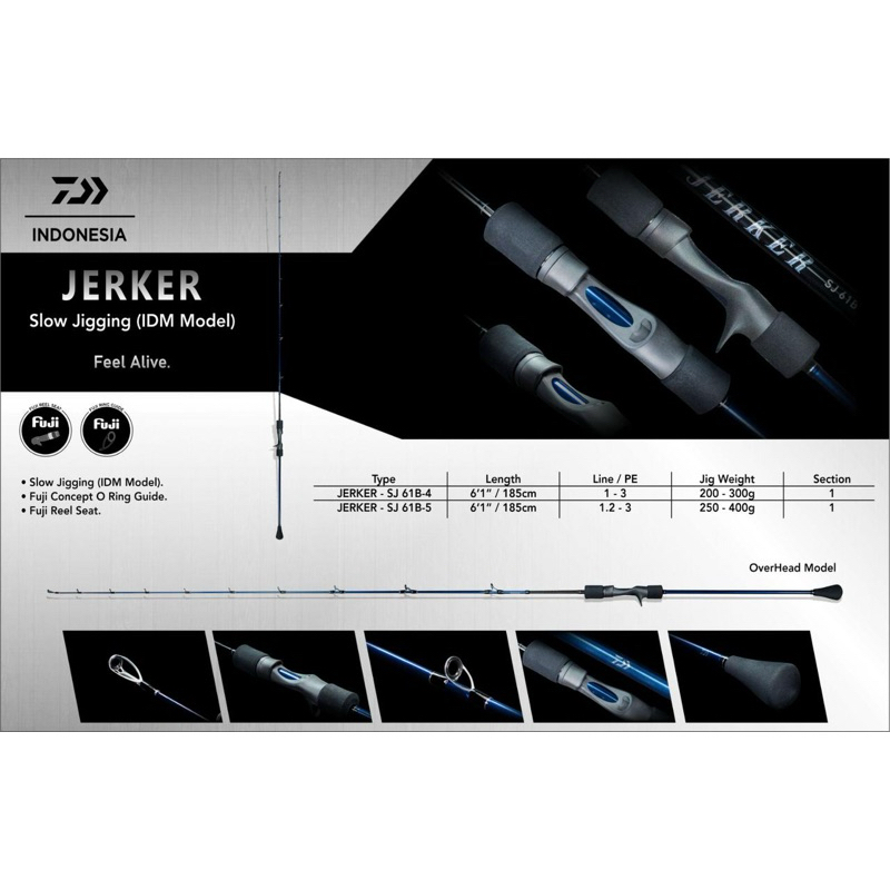 DAIWA JERKER / JORAN JIGGING ONE PIECE SPINING & OVERHEAD GARANSI RESMI DAIWA 1 TAHUN