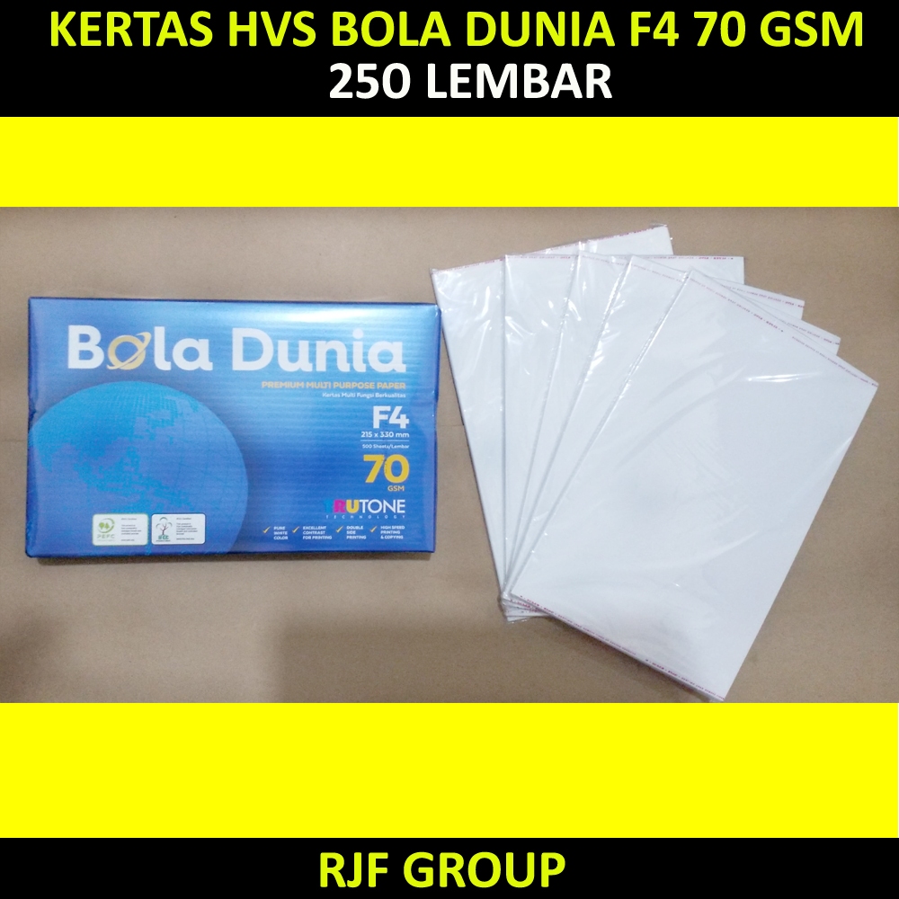 

KERTAS HVS BOLA DUNIA F4 70 gsm 250 LEMBAR