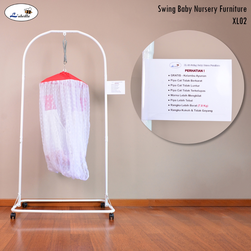 Labeille Baby Swing Nursery Tiang Ayun Ayunan Goyang Tempat Tidur Bayi