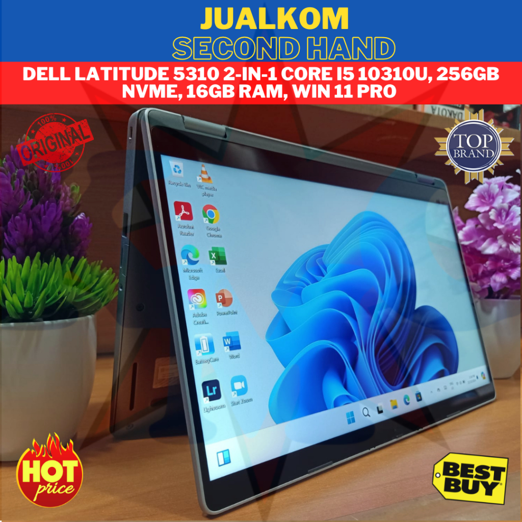 Laptop Second Laptop Bekas Dell Latitude 5310 2 in 1 Touchscreen i5-10310U RAM 32GB 1TB Windows 11