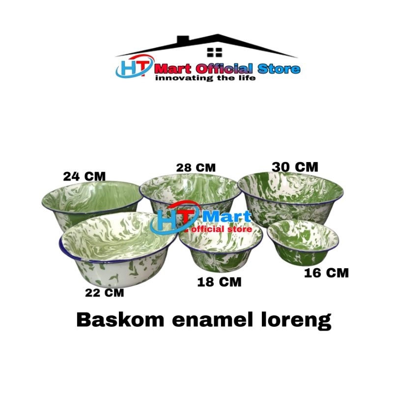 HT mart - Baskom enamel Tebal baskom blurik baskom loreng baskom jadul