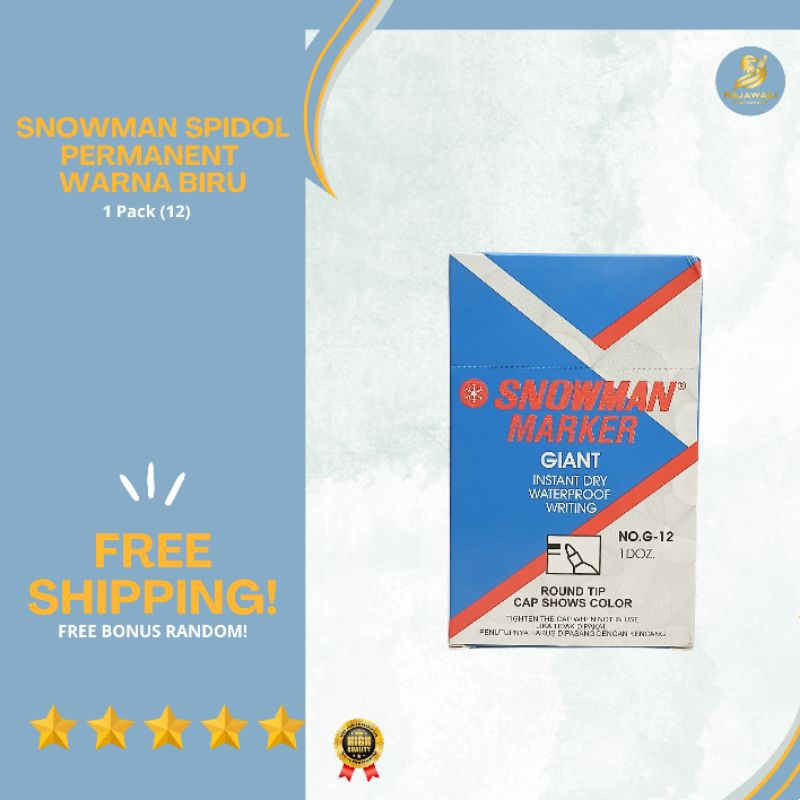 

Snowman Spidol Permanent ( 3, 5, 12 Pcs ) | Warna Biru | No.G-12