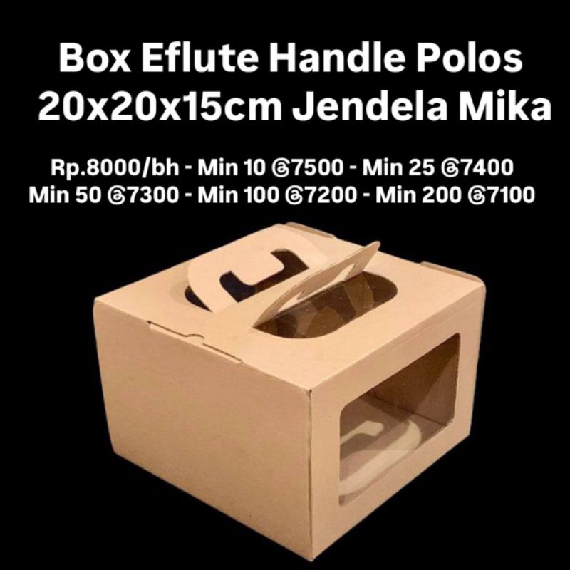 

Box Eflute Handle 20x20x15cm Jendela Mika
