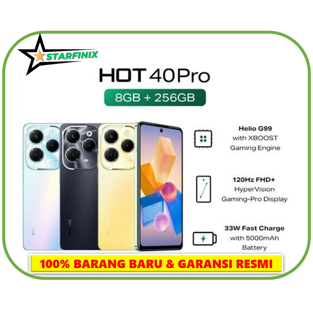 INFINIX HOT 40 PRO 8/256GB - UP TO 16GB Extended RAM - Helio G99