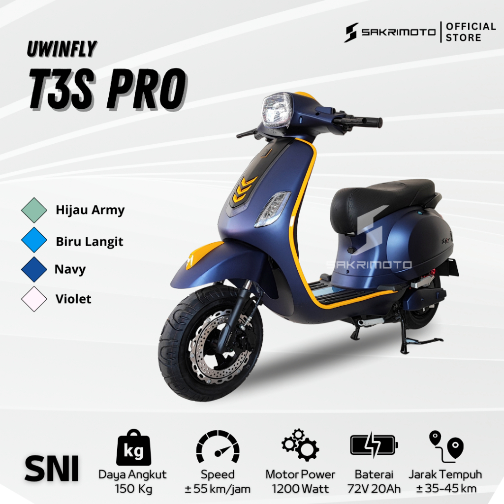 Motor Listrik T3S PRO 1200W - Uwinfly Murah Berkualitas Garansi Resmi