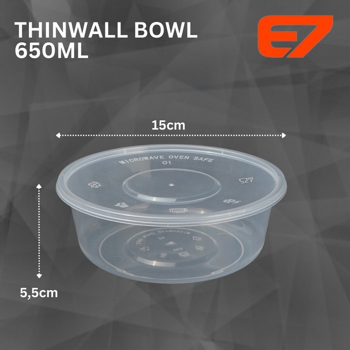 Thinwall Bowl 650ml - Mangkok Plastik Thinwall, Plastic Bowl