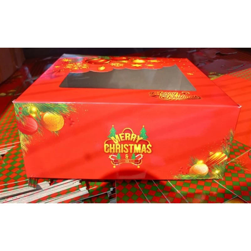 

10 Pcs Box Hampers Cake Packaging Natal Ukuran 22 x 22 x 9cm