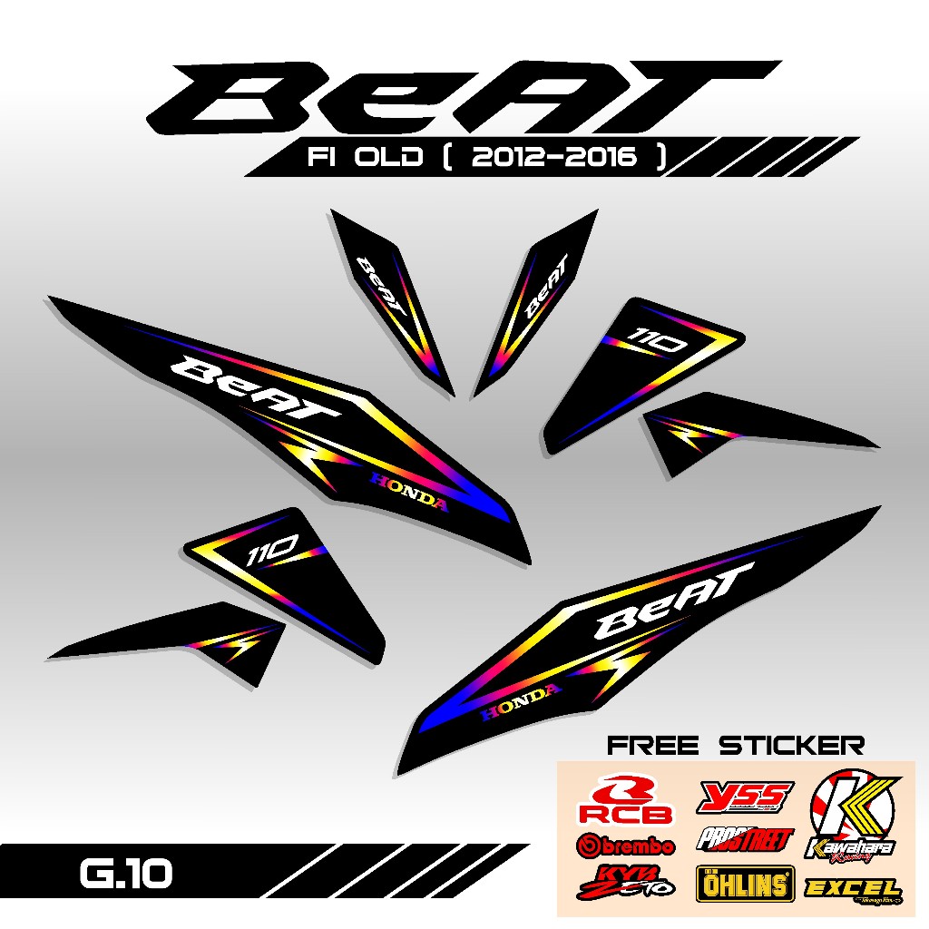 ( COD ) Striping Sticker Beat FI OLD 2012 2013 2014 2015 2016 Desain Grafis Simple Gradasi Stiker Va