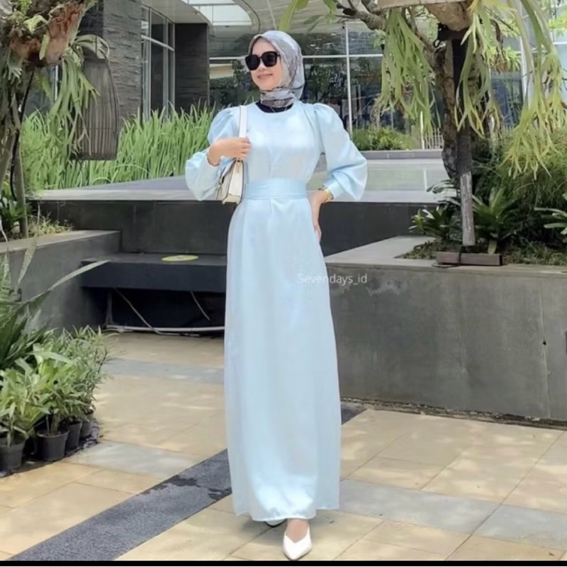 Satin Dress | Gamis Satin Premium | Seragam Bridesmaid | Dress Kondangan | Baju Lebaran Murah | Dres