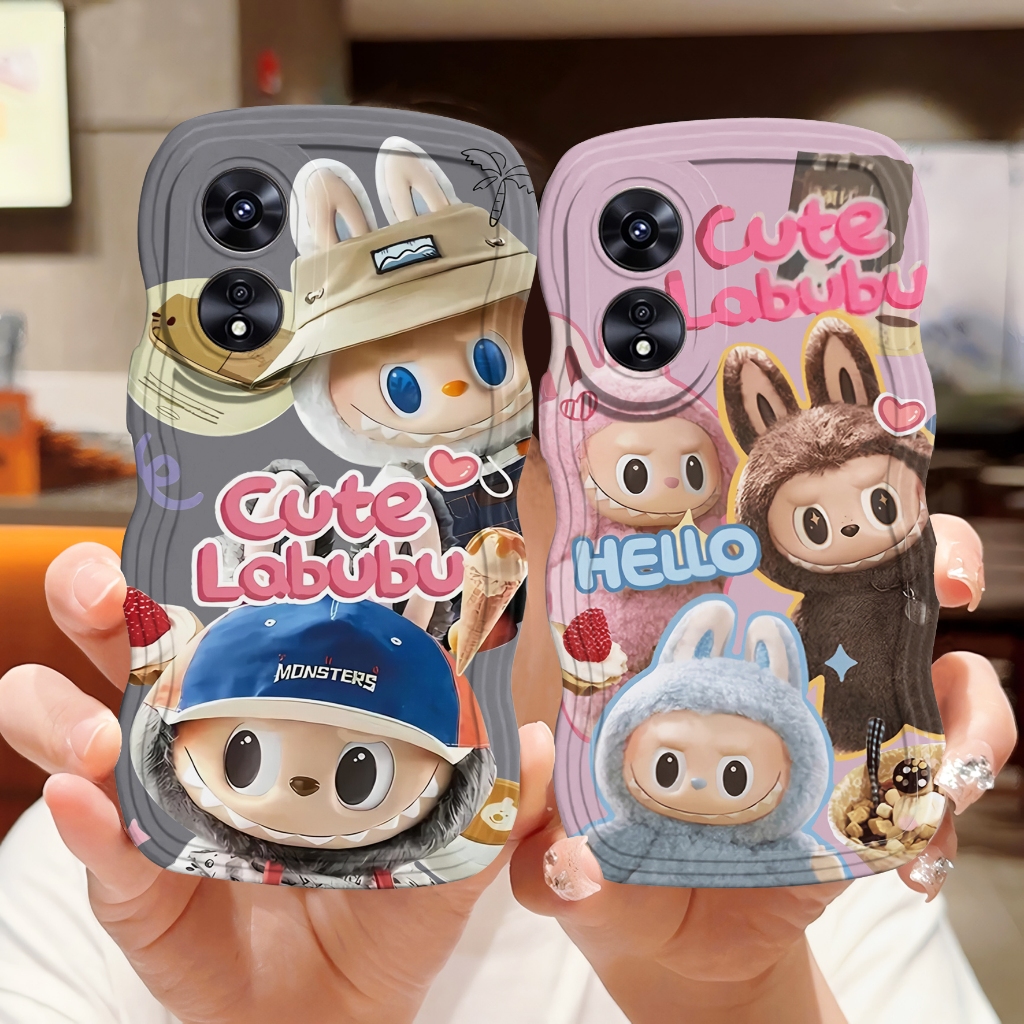 R_256 Case Cartoon Labubu Viral Oppo A60 A3X A3 A3 PRO A78 4G A78 5G A58 5G A5 4G A38 A18 A98 a7/a5s
