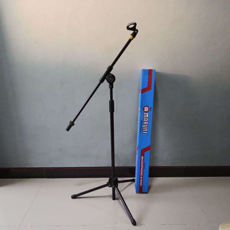 Stand Mic Tinggi Hitam Maruni Plus Holder Mic cat powder Couting