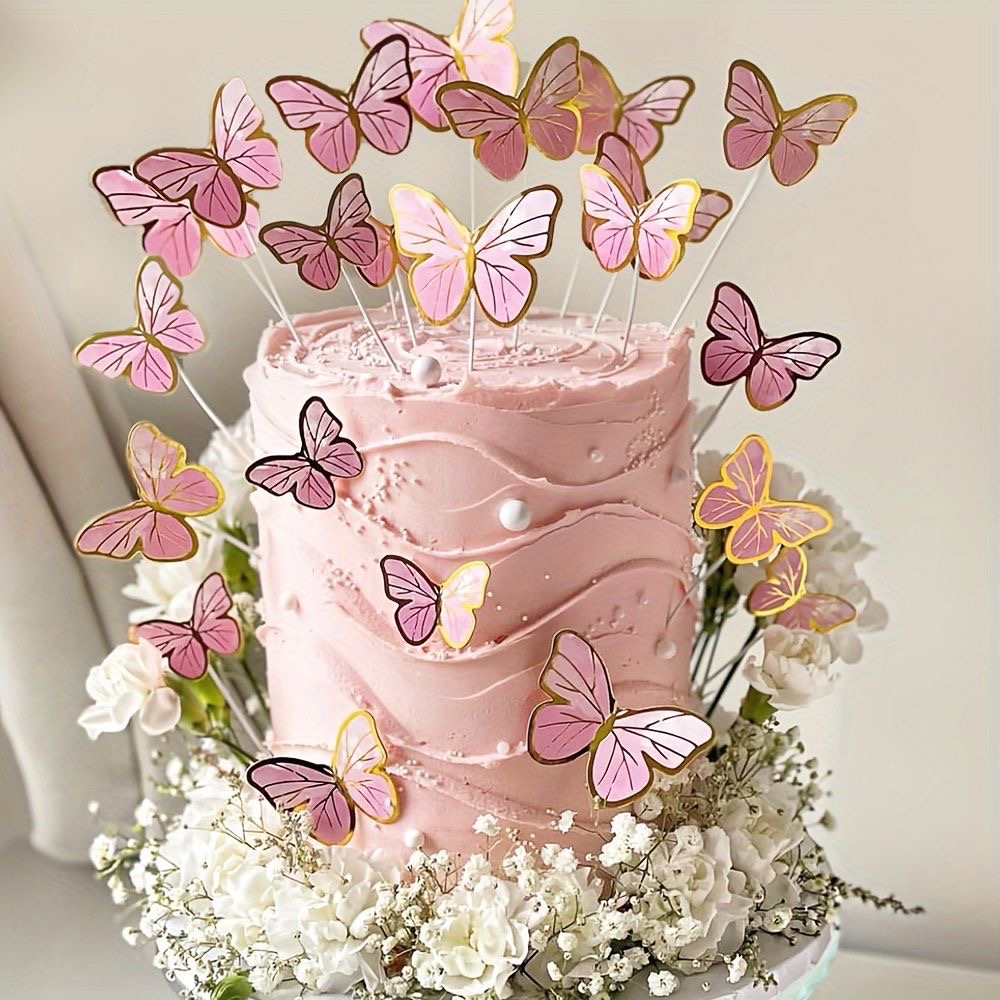

TOPPER KUPU KUPU - butterfly topper hiasan kue set sticker 3D