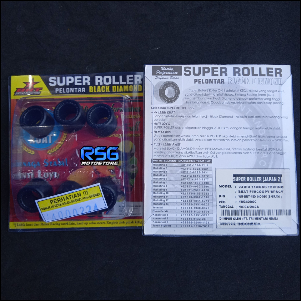 SUPER ROLLER BRT VARIO 110 KARBU BEAT SCOOPY SPACY VARIO 110 FI