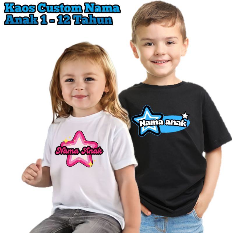 Kaos Custom Nama Anak - Kaos Desain Sendiri - Kaos Foto Anak - Baju Anak Desain Sendiri