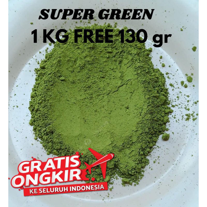 

(gratis 130 gram) super powder green asli kalimantan