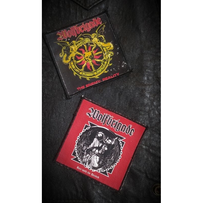 Woven patch black metal patch band black metal emblem assecories Wolfbrigade