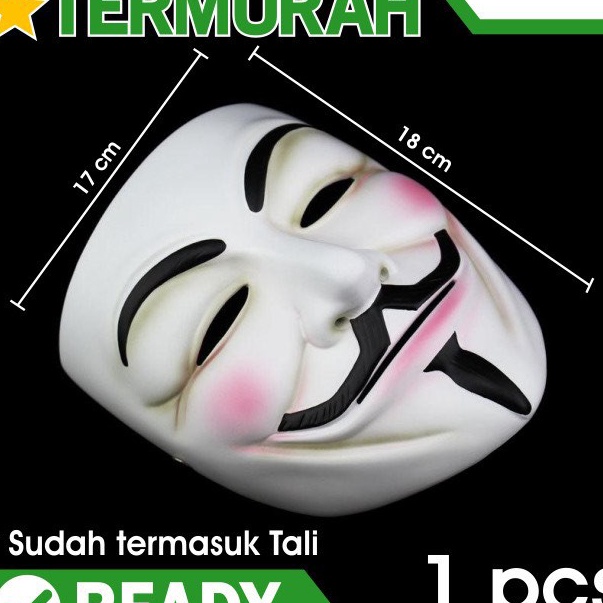 PRODUK AWAL TAHUN topeng anonymous vendetta pesta mask party v for guy fawkes hacker peretas