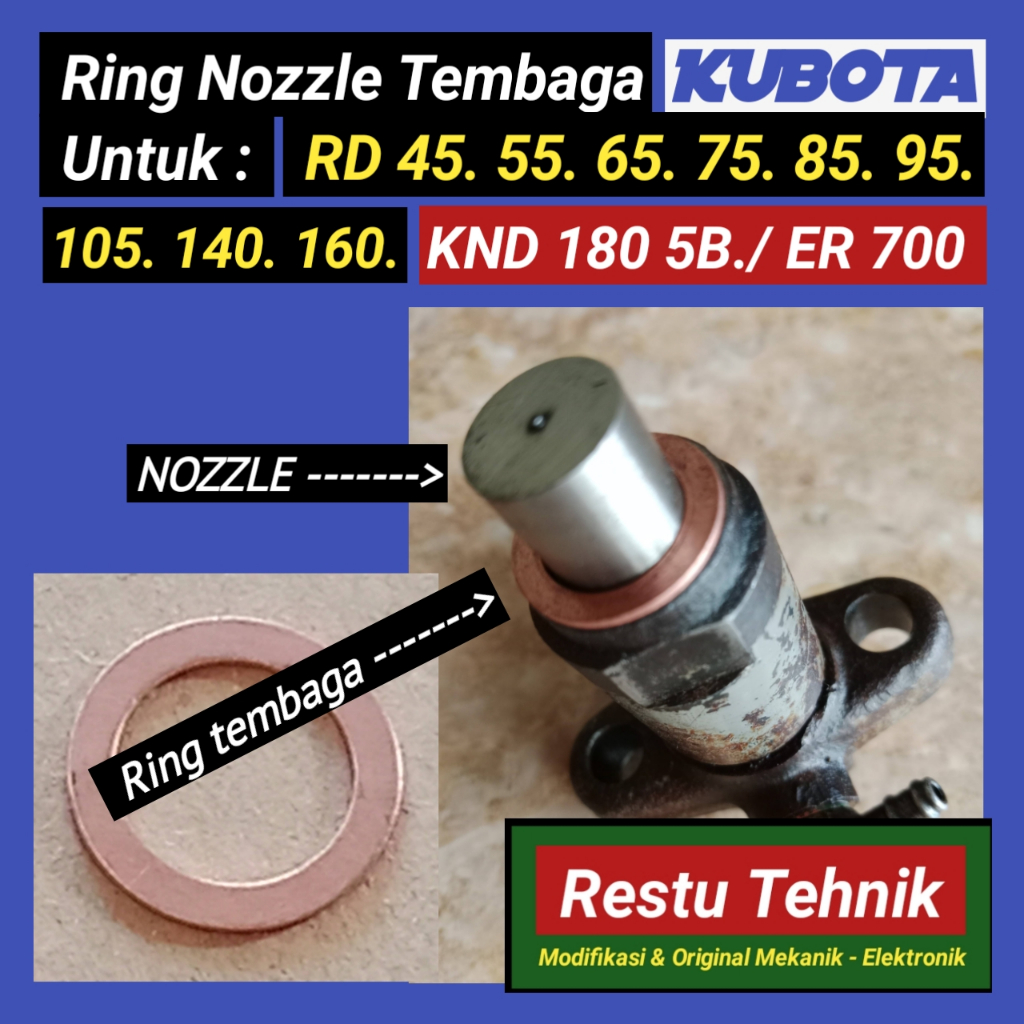 Ring Tembaga NOZZLE KUBOTA RD 45. 55. 65. 75. 85. 95. 105.140. 160 / KND180 5B / ER700