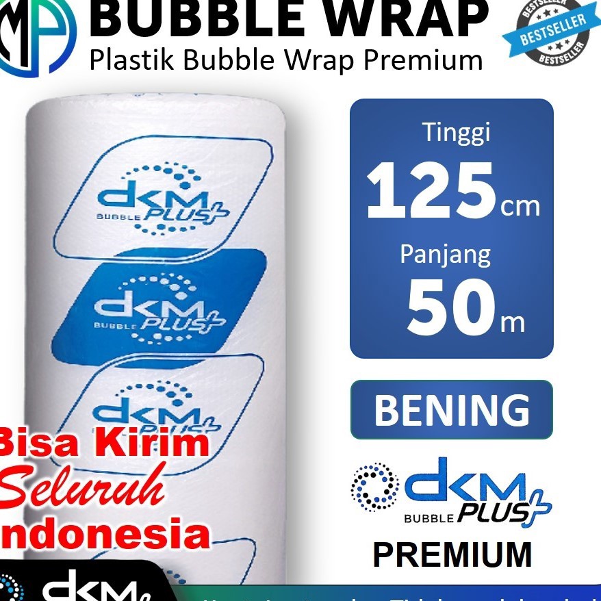 

FG2 Plastik Packing Bubble DKM Wrap Roll 125cm x 5m Berat 27Kg Merek DKMPlus Bening Premium Tebal