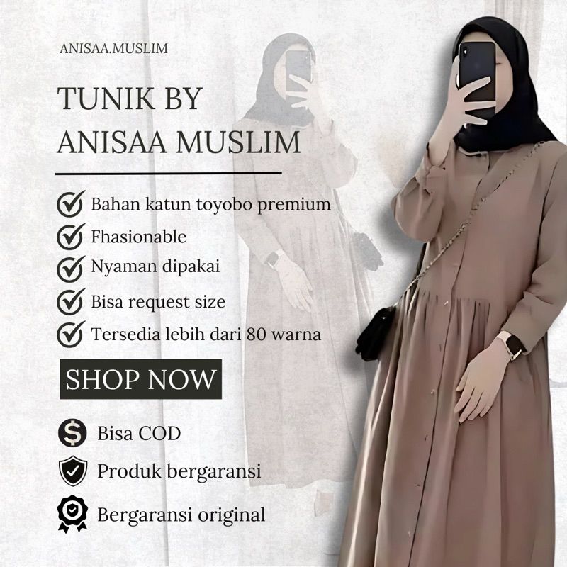 Neda long tunik/baju atasan wanita katun toyobo