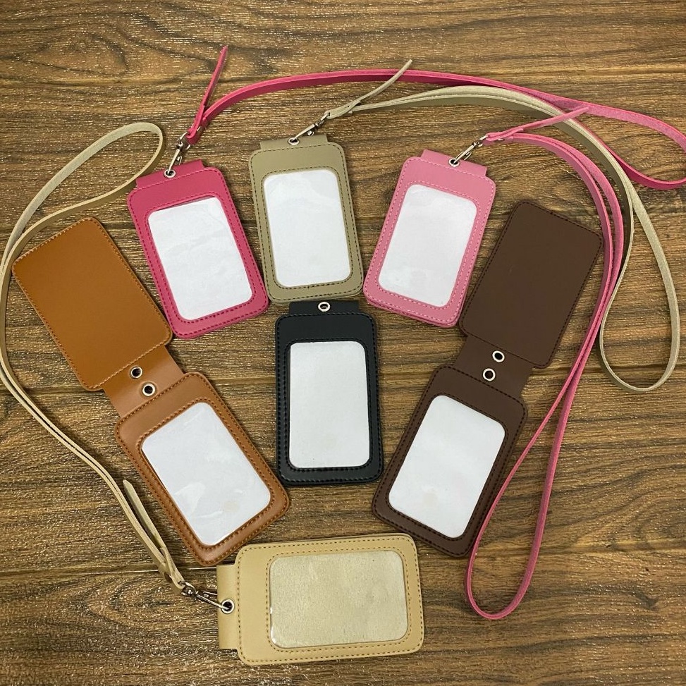 

Lebih Terpercaya Name Tag ID Card Kulit Holder Name Tag Lanyard Kulit 2 Slot Kartu ID Card Kulit berkualitas SS9