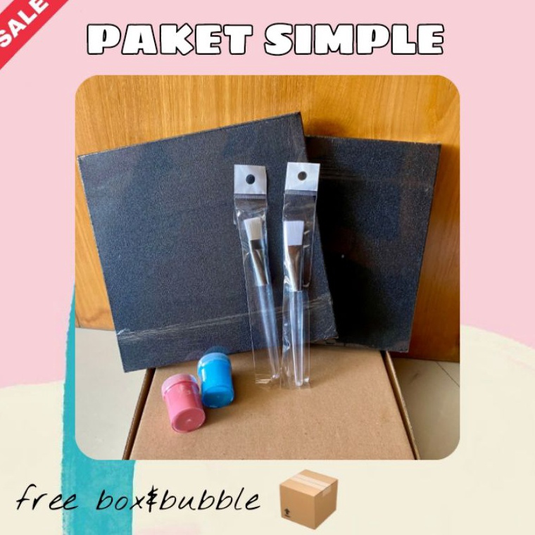 

Specia Sale free box PAKET SIMPLE DIY PAINTING KIT set kanvas cap tangan couple