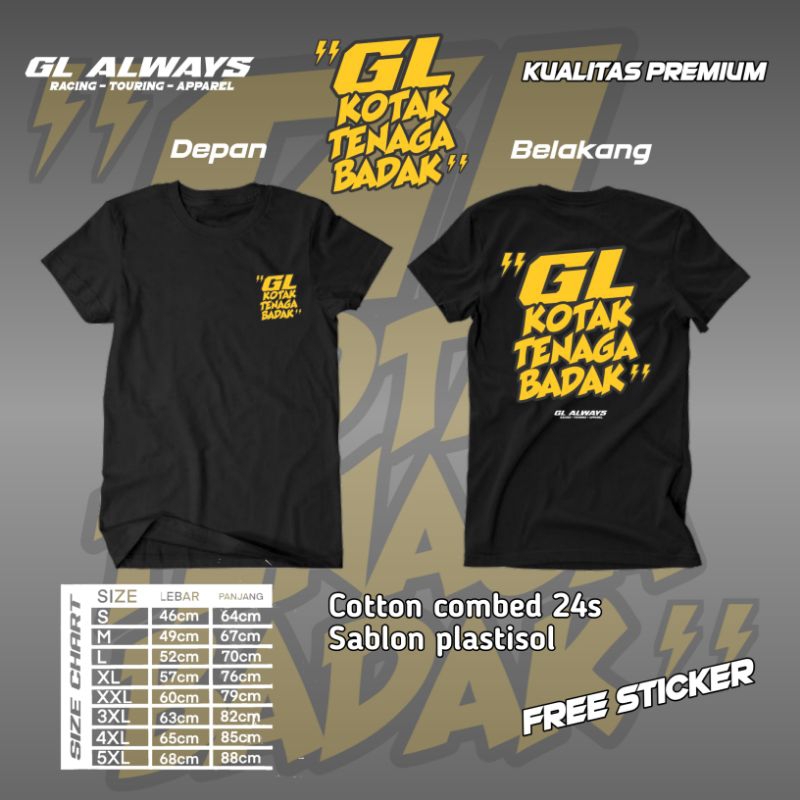 Kaos GL PRO MAX "Gl Kotak Tenaga Badak" Original GL_ALWAYS