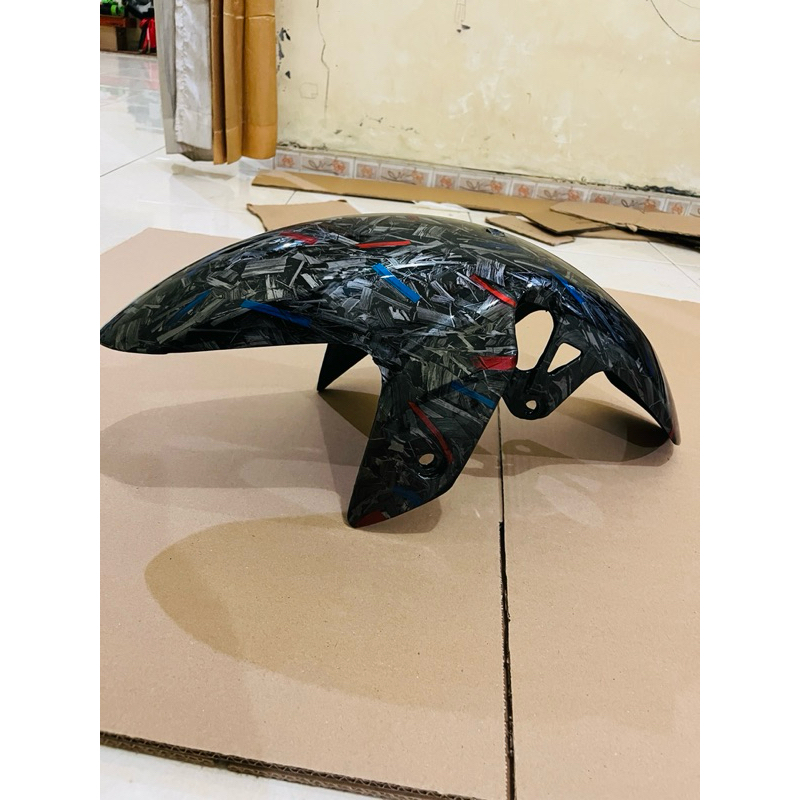 Slebor Spakbor depan Yamaha Mx King V2 karbon forget karbon kevlar WTP Celup Glosy