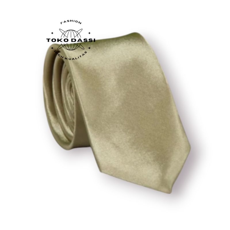 dasi panjang pria satin polos 3inchi 8.cm cream banyak varian warna