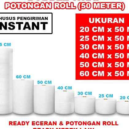

FG2 INSTANT Bubble Wrap Roll 2 25 3 4 5 6 cm x 5 Meter Lengkap Tebal Eceran Hitam Putih Bubblewrap Muliapack Upack