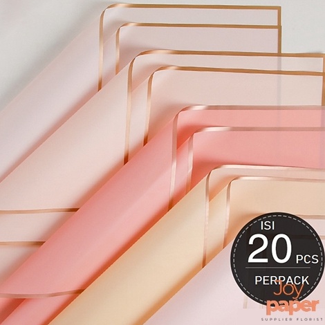 

Good Quality 1 PACK ISI 2 LEMBAR Kertas Bunga Buket List Gold Emas Cellophane Flower Wrapping Pack List Gold Kb1