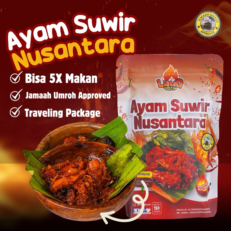 Sambal Lauq Food - Sambal Ayam Suwir | Lauq Indonesia Sambal Sachet