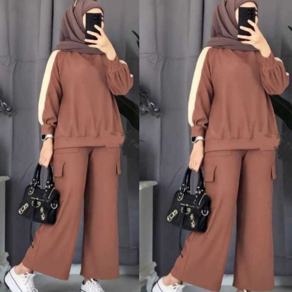 Kirim Segera Setelan Cargo Ziza  Setelan Cargo Wanita Remaja Dewasa  Set Atasan Celana Cargo