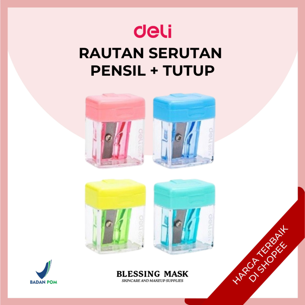

Deli Rautan Serutan Pensil + Tutup DELI 0574 1 LUBANG | 1ea | ATK Blessingmask
