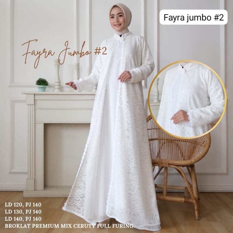 Gamis putih kekinian simple jumbo elegan mewah polos sederhana murah