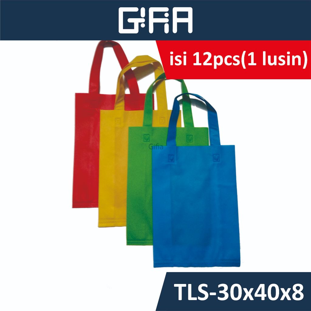 

Isi 12pcs (30x40x8) Tas Spunbond / Tas Kain / Goodie Bag / Tas Souvenir / Kantong Souvenir