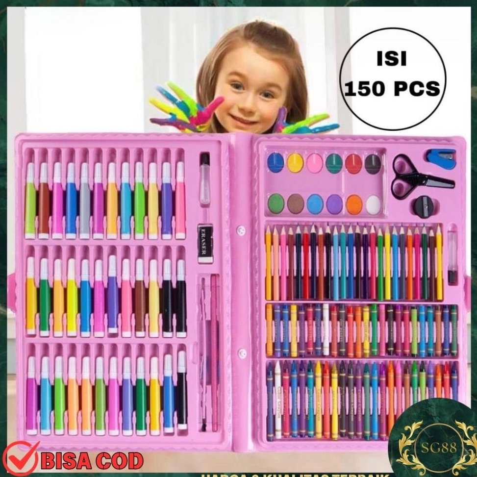 

Kejar Hemat Stationary Set isi 15 pcs Alat Warna Crayon Set Alat Tulis Lukis Melukis Anak Set Pensil Warna Cat Air