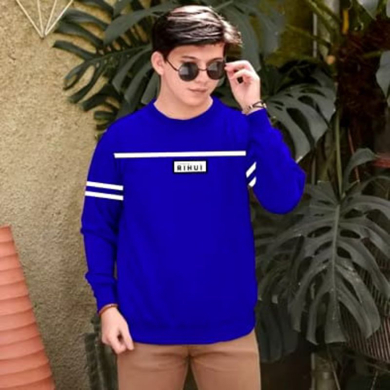 Kaos Pria Stripe Garis Lengan Panjang Big Size Jumbo | Baju Ruhui | Fashion pria | Baju kaos distro