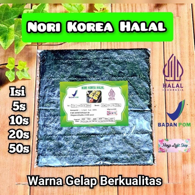 

Sushi Nori Halal isi 5 10 20 lembar nori sushi rumput laut kulit sushi kimbap gimbap bento halal termurah sale promo